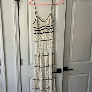 Zara Cream and Black Maxi Dress